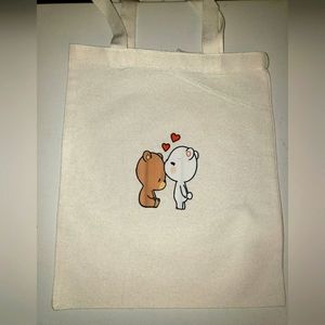 Cute Bear Couple Tote Bag